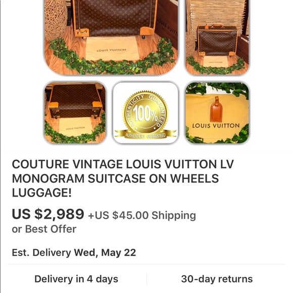 Authentic Loui Vuitton suitcase - Picture 8 of 8